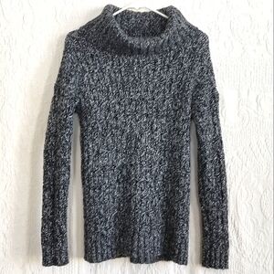 Merona Grey Cowl Neck Sweater Chunky Knit Wool Blend Turtleneck Heavy Thick Warm